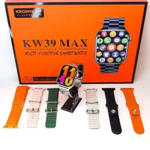ساعت هوشمند KEQIWEAR مدل Kw39 max به همراه 7 عدد بند